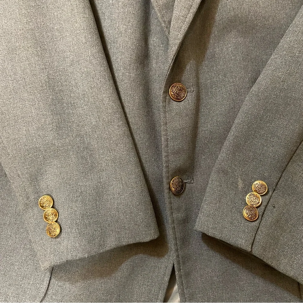VGT Haggar Men's Blazer Jacket Sport Suit Front Buttons/Pockets Grey 40
